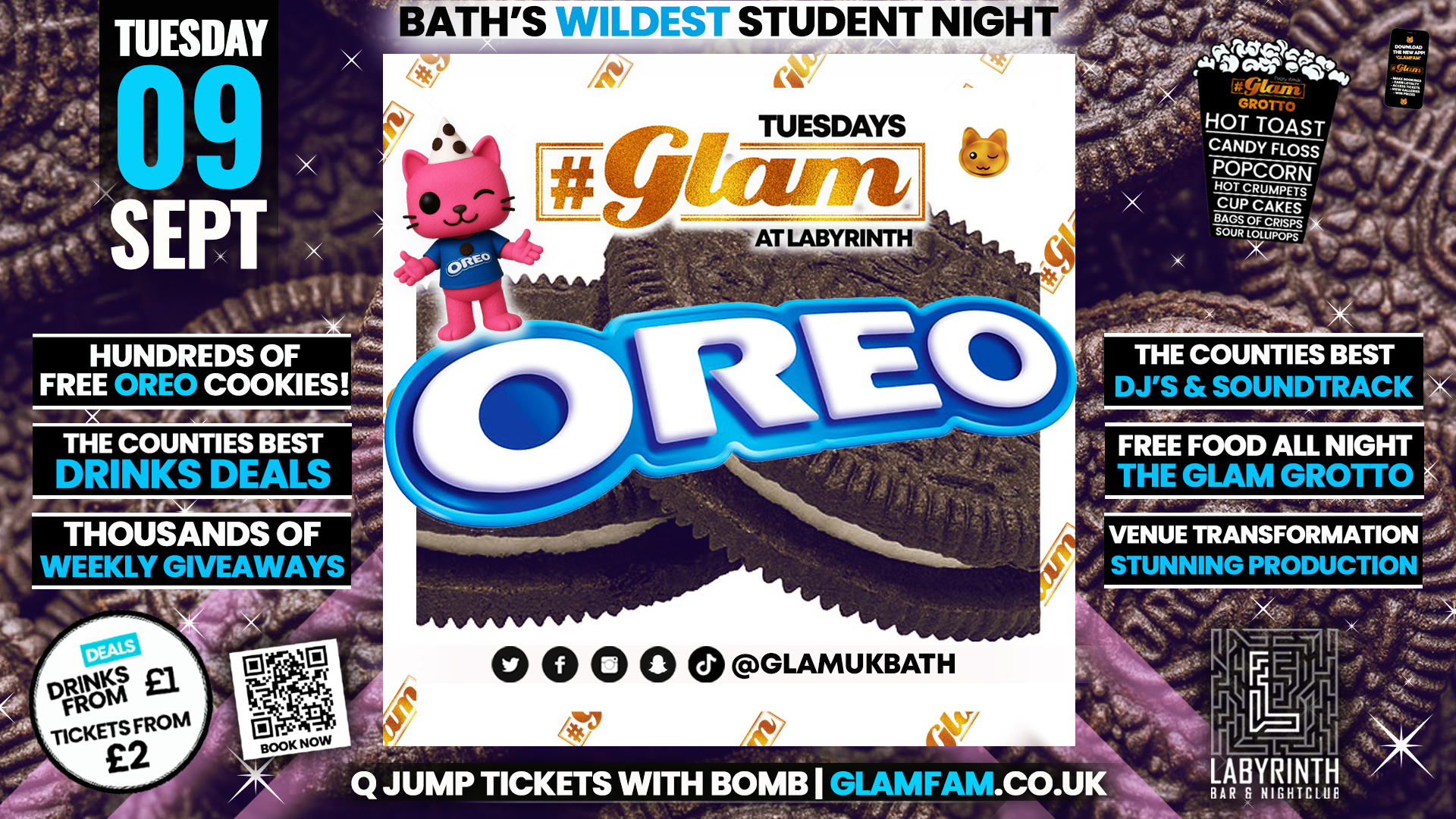 Glam – 🍪OREO PARTY🍪 | Every Tuesday at Labyrinth 😻