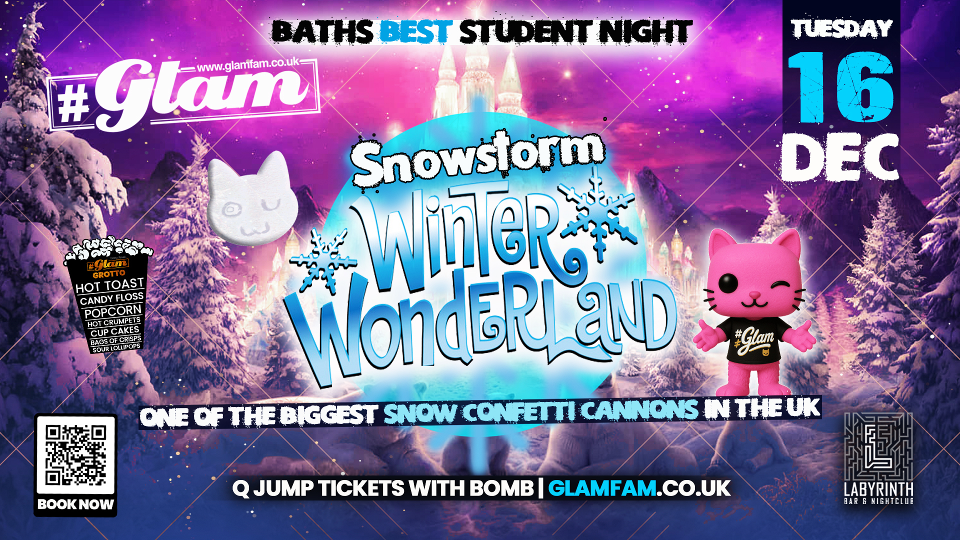 Glam ❄️ WINTER WONDERLAND❄️ | Bath’s Best Student Night! Every Tuesday at Labyrinth! 😻