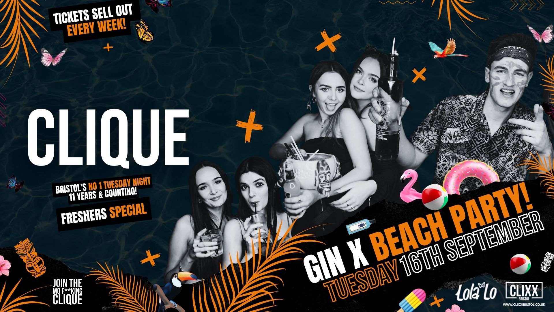 CLIQUE | Gin x Beach Party 🔥Freshers Special x Join The Mo F**king Clique