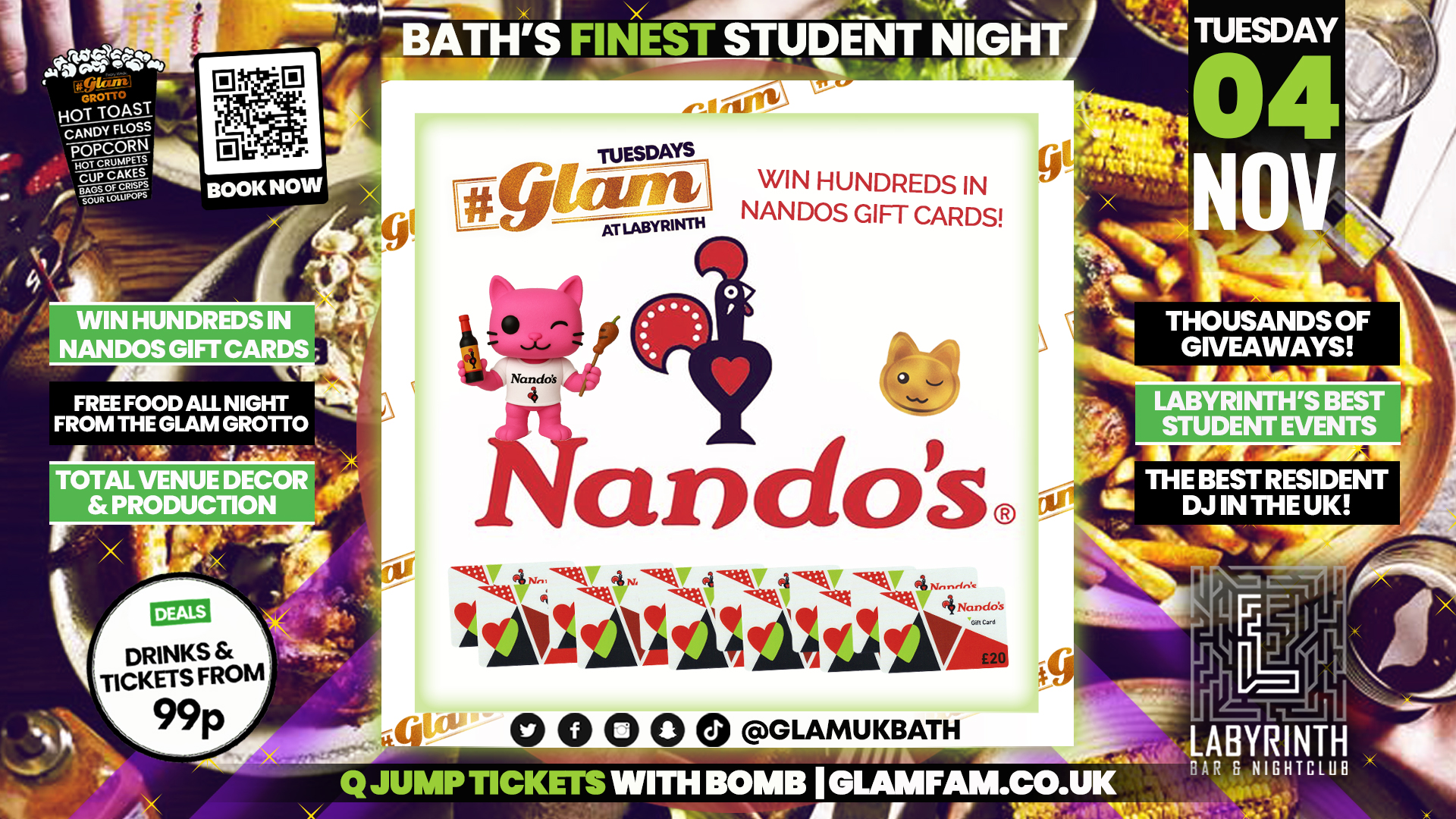 Glam – 😋 NANDOS TAKEOVER 😋| | Bath’s Best Student Night! Every Tuesday at Labyrinth! 😻