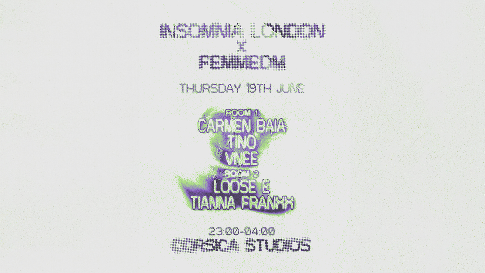Insomnia London – House x DnB x Techno – Thursday’s at Corsica Studios