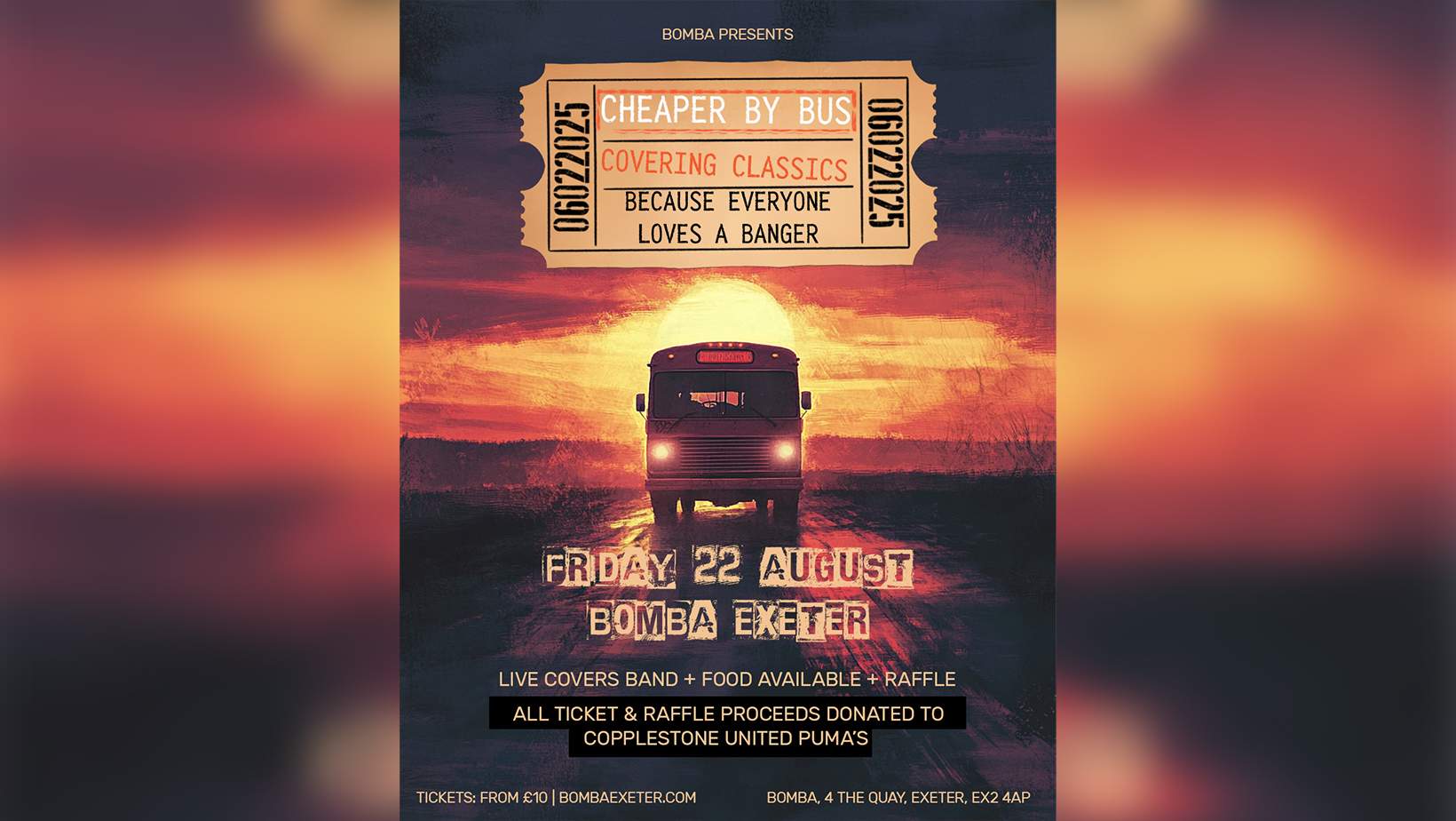 CANCELLED: Live Classic Covers Band: Cheaper By Bus