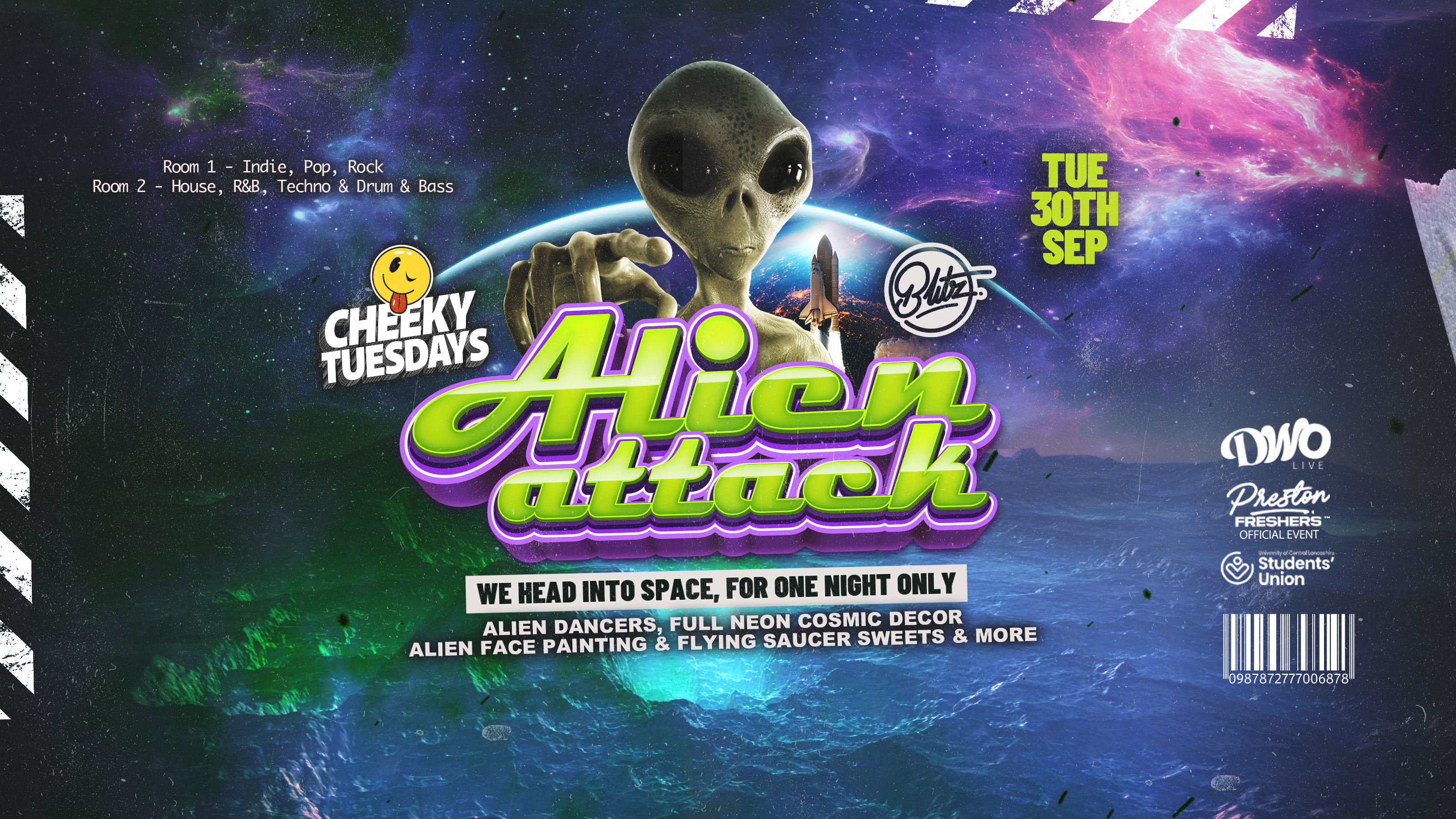 CHEEKY TUESDAYS FRESHERS ALIEN ATTACK 😎 Indie Pop Dance at BLITZ | Freshers Tuesday ⭐️ Blitztil6