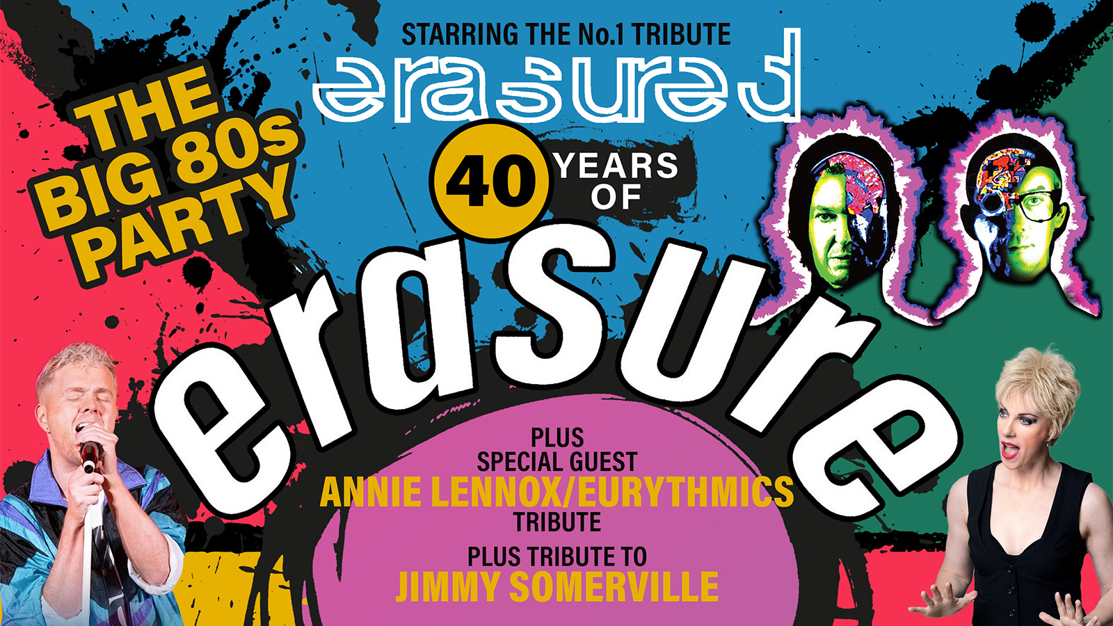🚨 TODAY! 40 Years of ERASURE by Erasured plus Special Guests – THE BIG 80s PARTY!