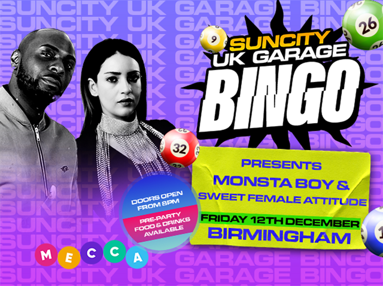 UK GARAGE BINGO in Birmingham @Mecca Bingo