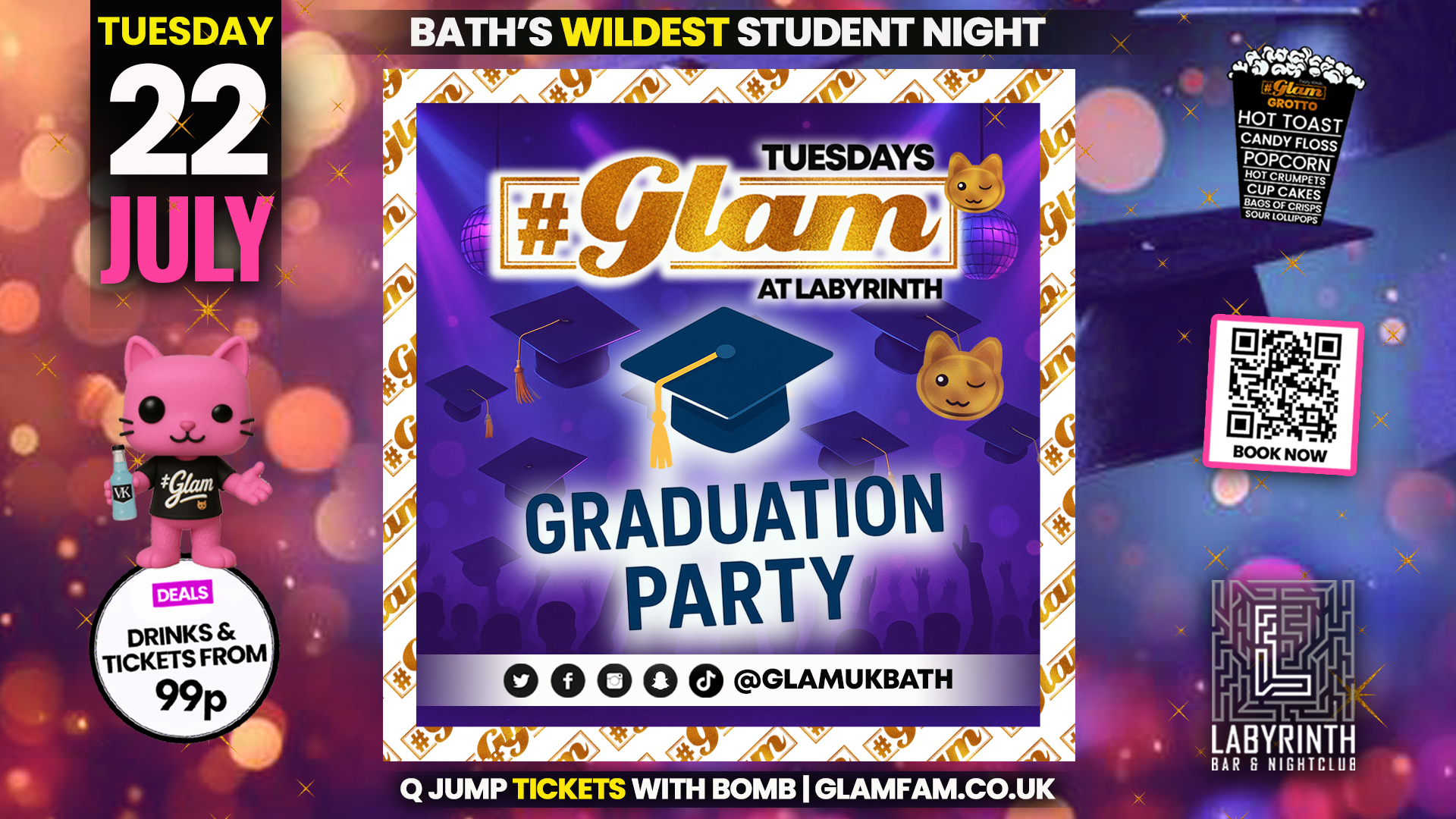 Glam – GRADUATION PARTY! 🎓 Bath’s Biggest Week Night | Every Tuesday at Labyrinth 😻