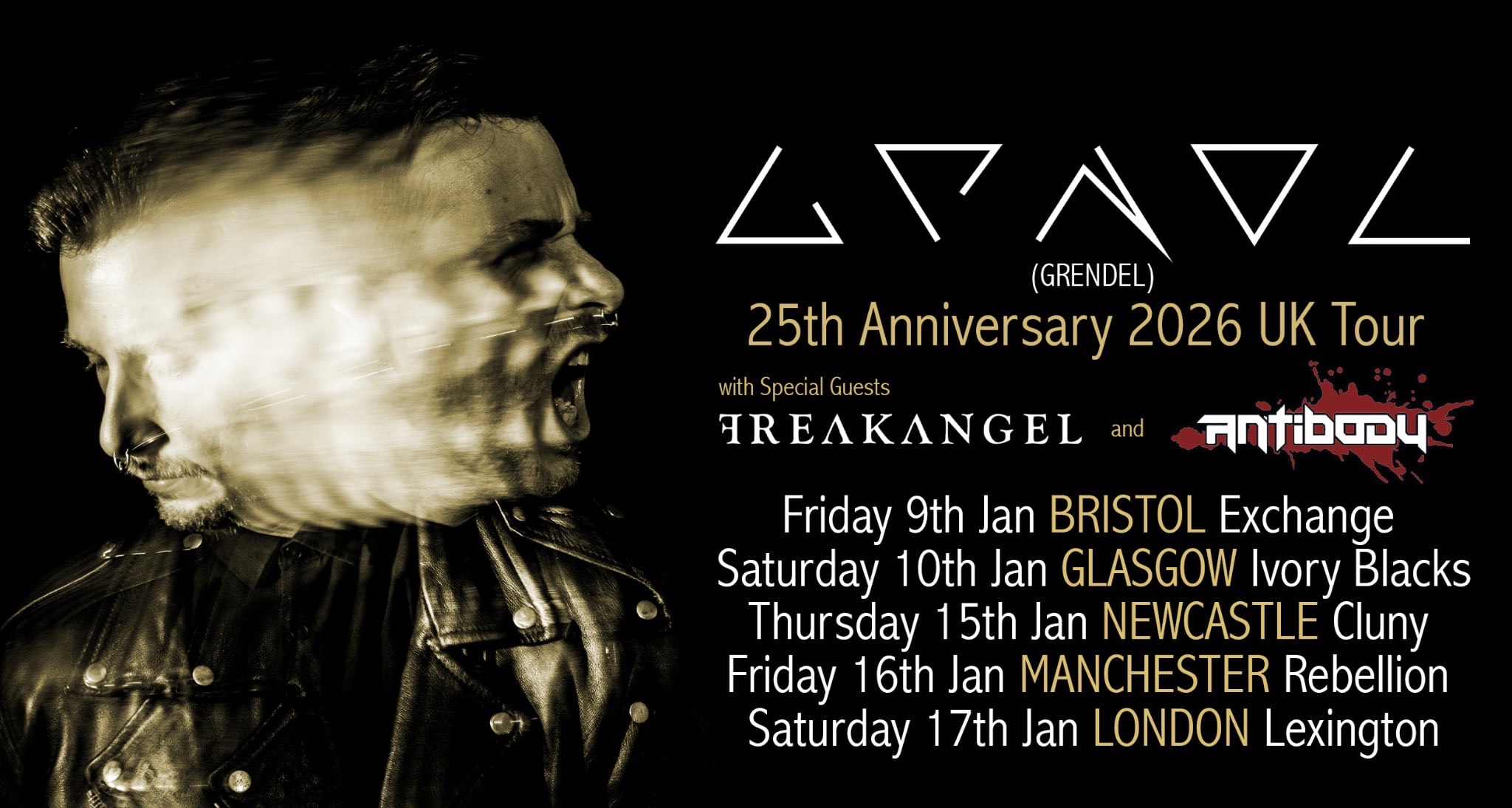 GRENDEL 25th Anniversary 2026 UK Tour | London