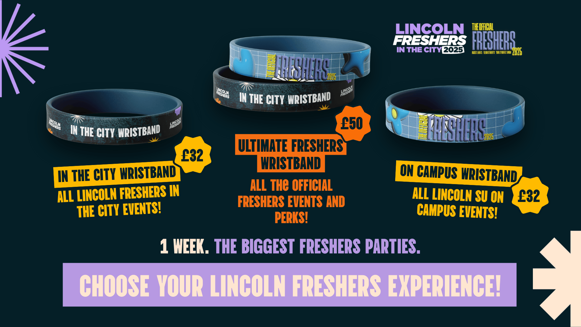 LINCOLN FRESHERS 2025 WRISTBAND ⚡️