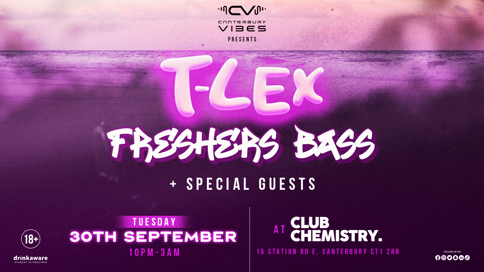 Canterbury Vibes presents: T-LEX live Dj set – Freshers D&B night in Canterbury