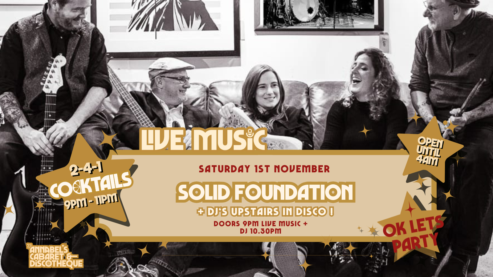 Live Music: SOLID FOUNDATION // Annabel’s Cabaret & Discotheque