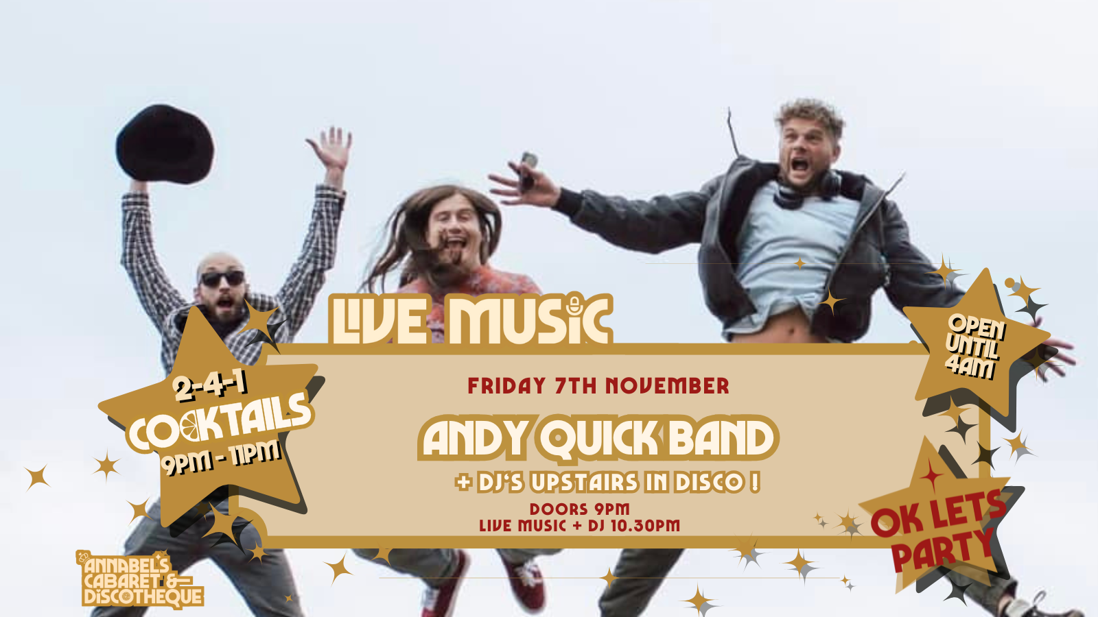 Live Music: THE ANDY QUICK BAND // Annabel’s Cabaret & Discotheque