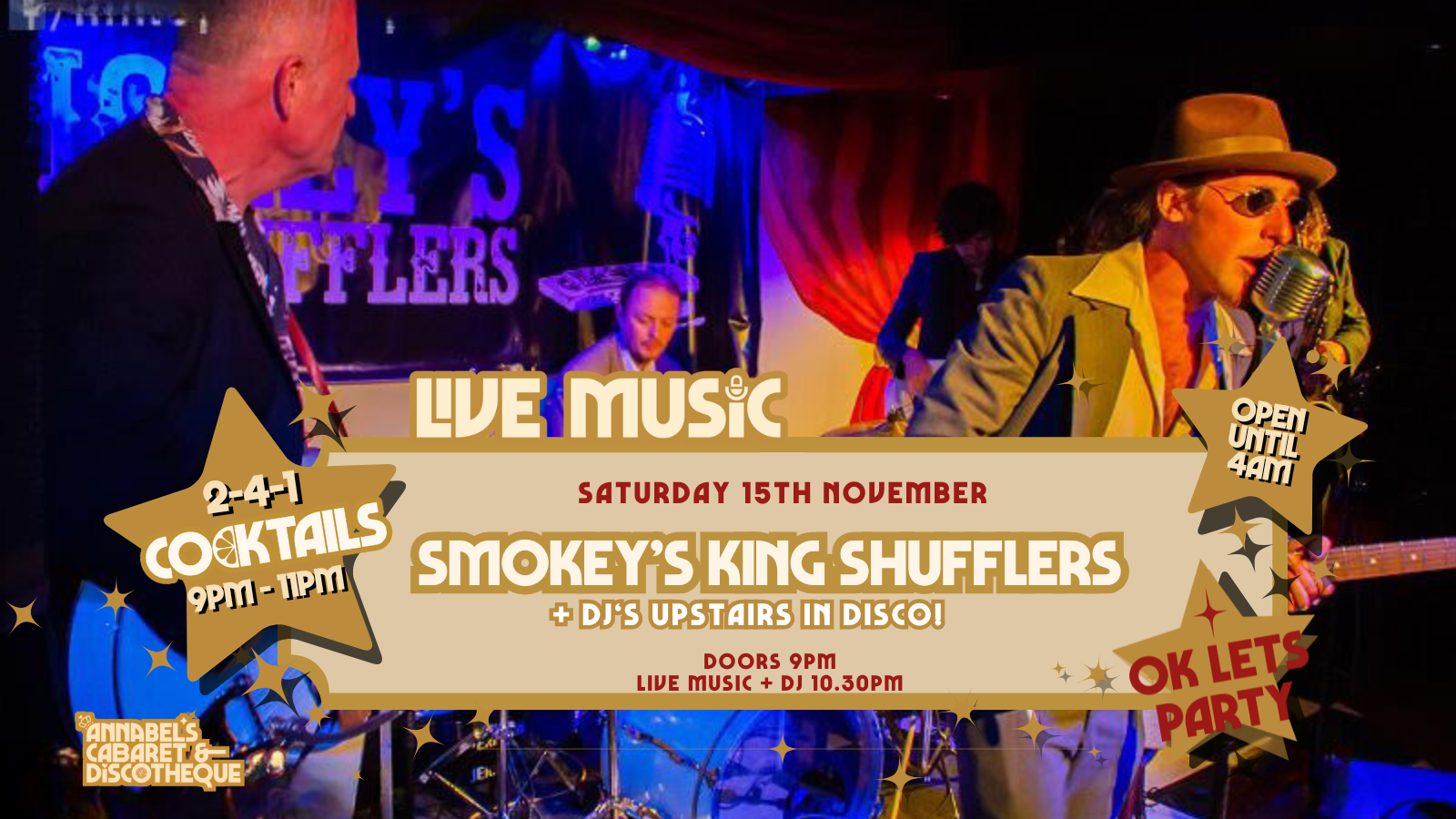 Live Music: SMOKEY’S KING SHUFFLERS // Annabel’s Cabaret & Discotheque