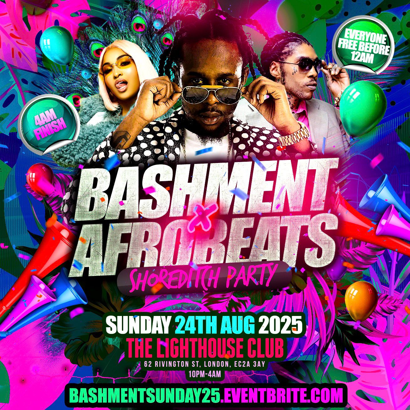 Bright  Party ポスター　party Bashment X Afrobeats - Shoreditch Party - Everyone Free