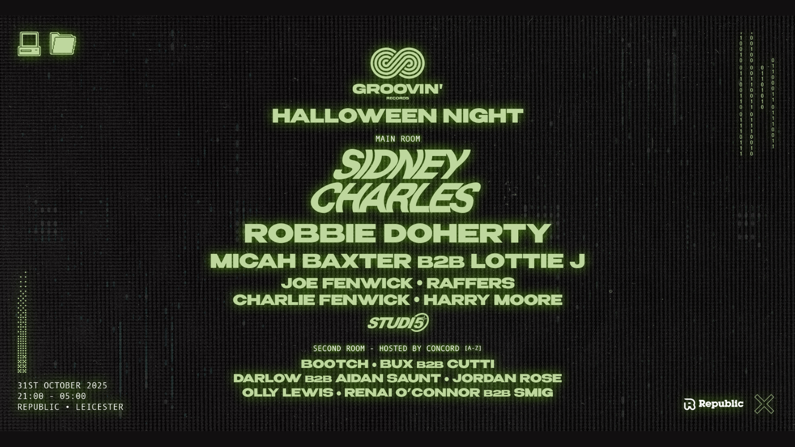 A Halloween Rave – Groovin x Studio 5 presents: SIDNEY CHARLES
