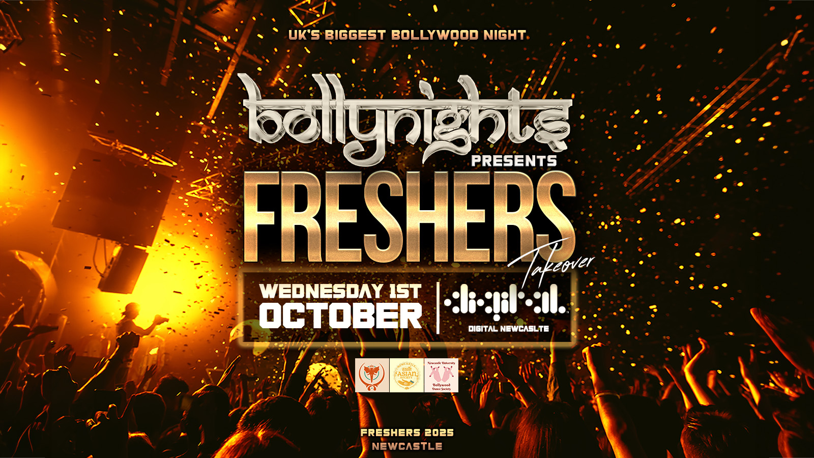 Newcastle Bollynights – Freshers Takeover | Wednesday 1st October | Digital Main Room