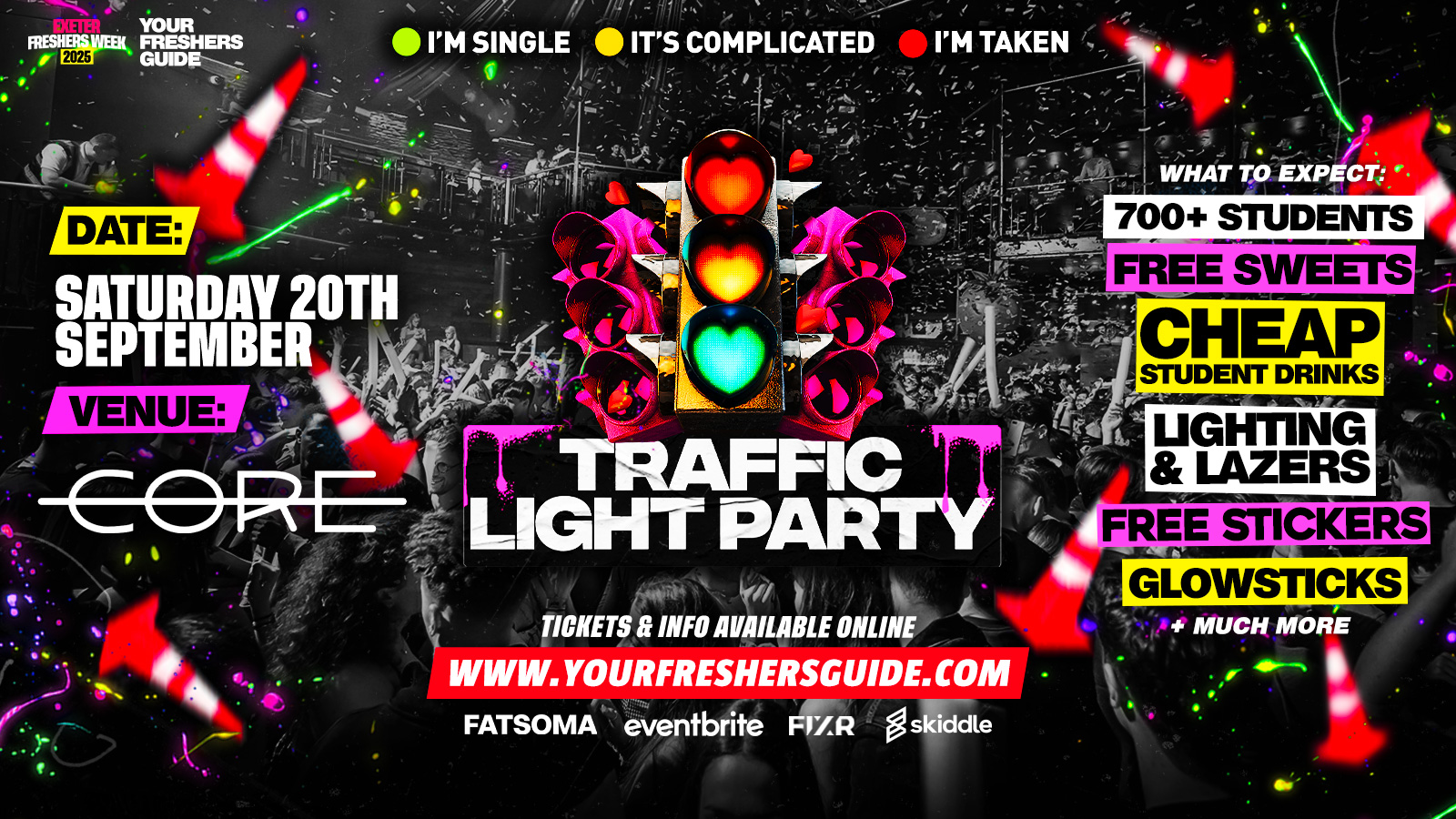 Traffic Light Party | Exeter Freshers 2025 – Tickets Selling Fast ⚠️