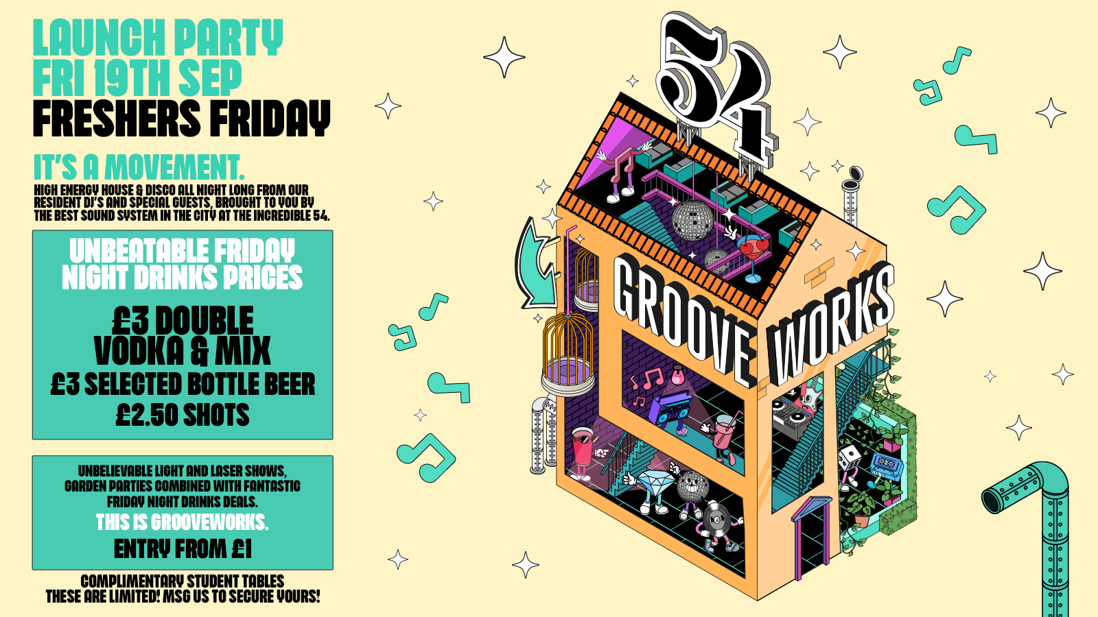 GROOVEWORKS 🪅🎶🪩 ‼️ SOLD OUT ‼️BRAND NEW FRIDAY NIGHTS @ 54