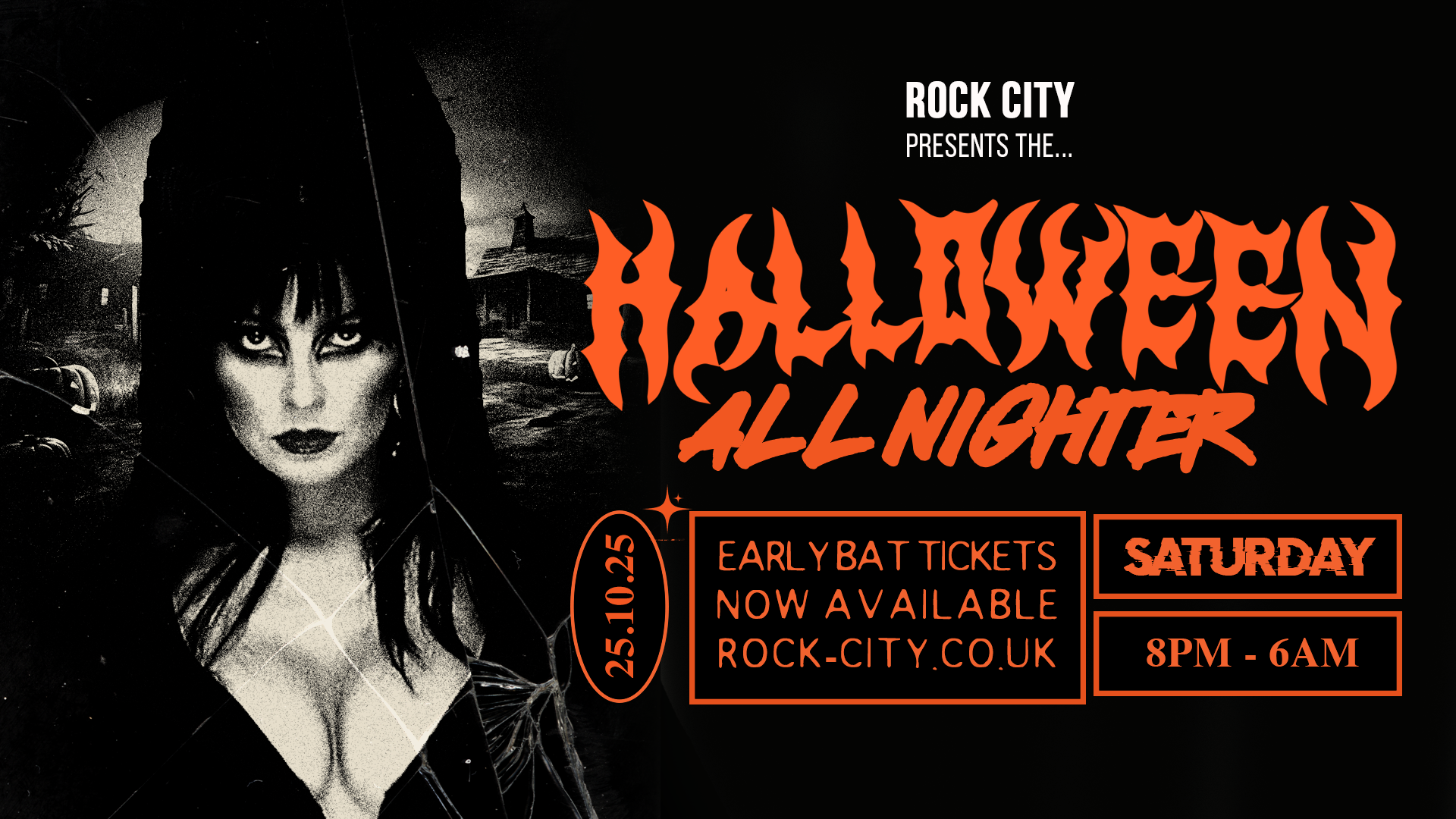 Rock City Presents The Halloween All-Nighter 8PM-6AM – (ADVANCE TICKETS SOLD OUT PAY ON THE DOOR TIX AVAILABLE FROM 8PM) –  Nottingham’s Biggest Halloween Party – 25/10/25