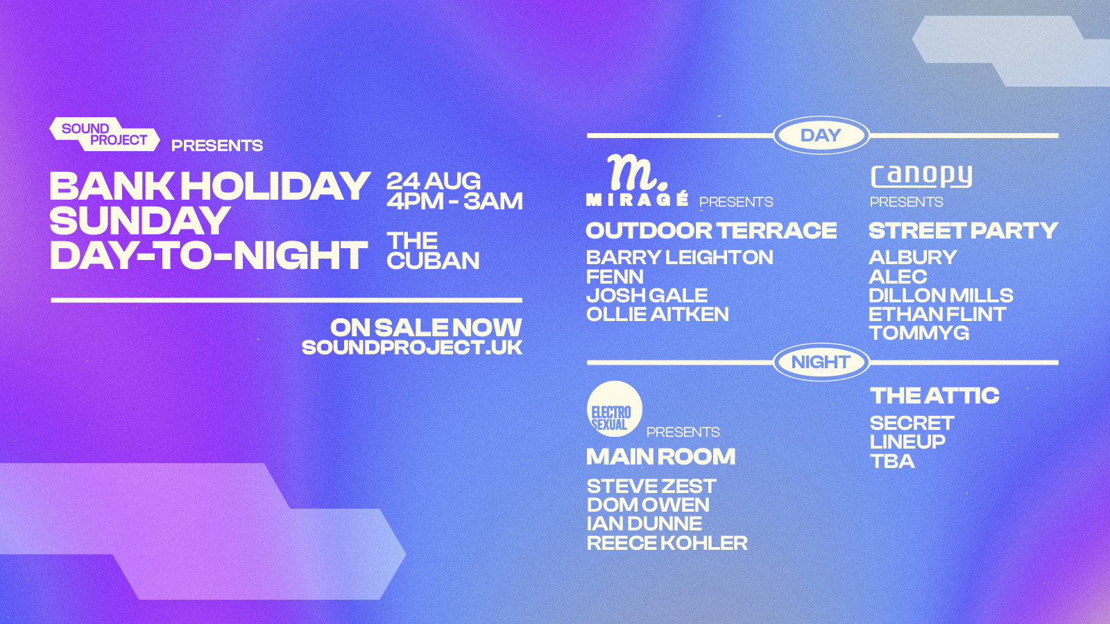 BANK HOLIDAY SUNDAY DAY-TO-NIGHT PARTY!☀️