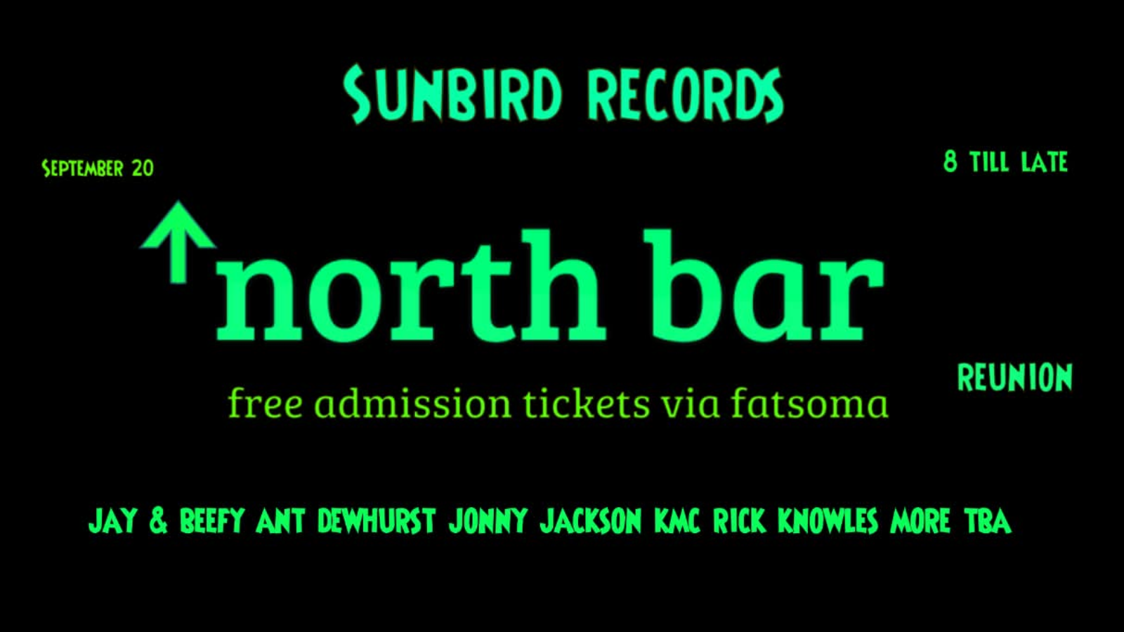 North Bar Reunion – Saturday 20th September 2025 | Sunbird Records, Darwen
