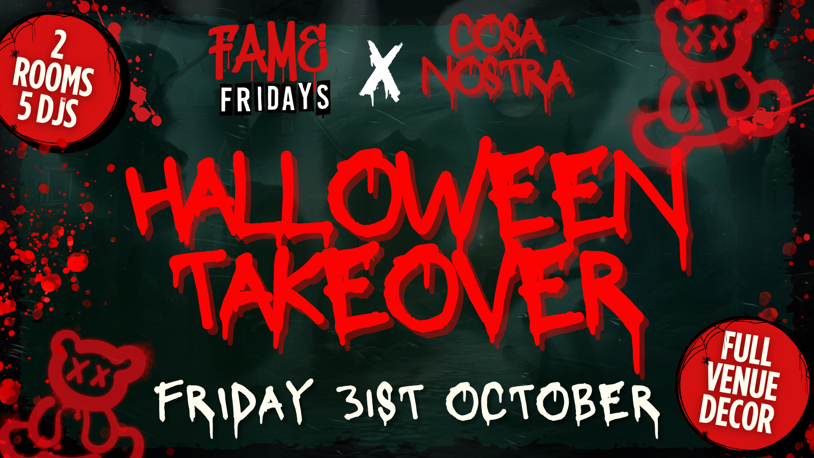 SOBAR X COSA NOSTRA HALLOWEEN TAKEOVER – 2 ROOMS OF RNB – HIP HOP & MORE