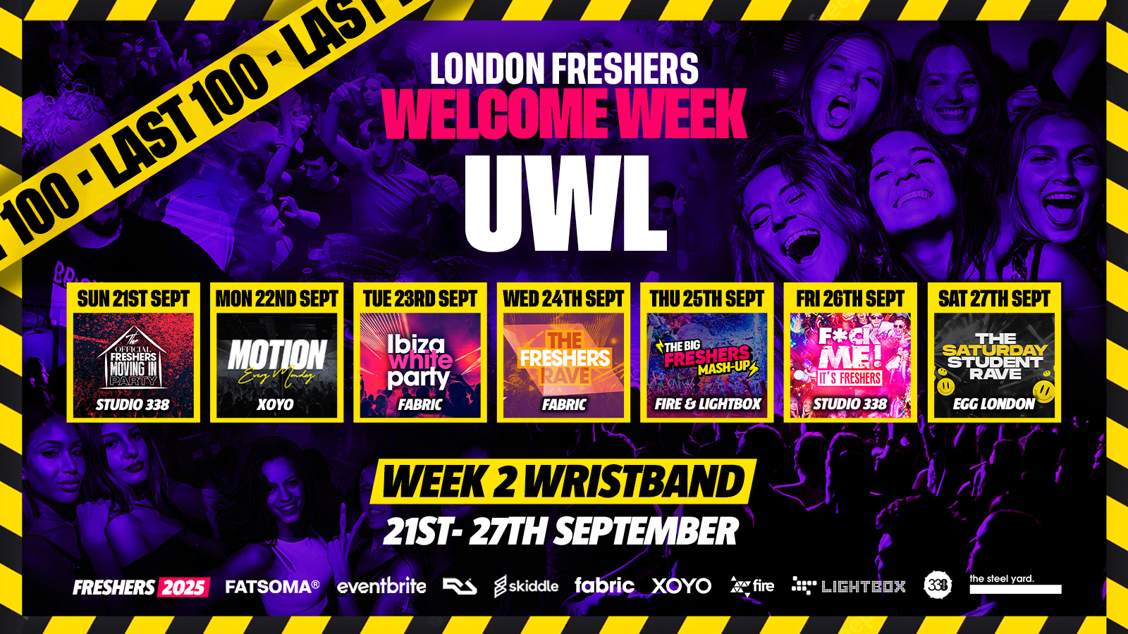 UWL – University of West London – London Freshers Week 2025 – [Welcome Week] – LAST 100 ⚠️