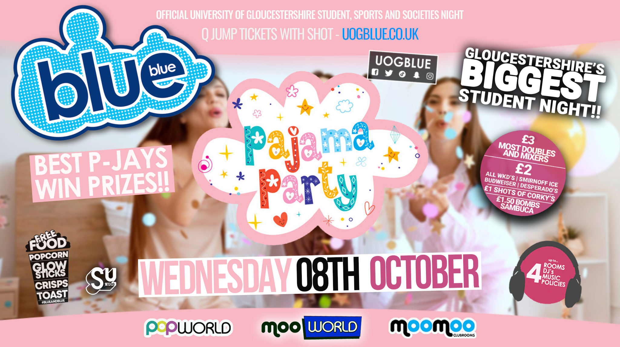 Blue & Blue Wednesdays | 🌟 PYJAMA PARTY! 🌟Gloucestershire’s Biggest Student Night 💙