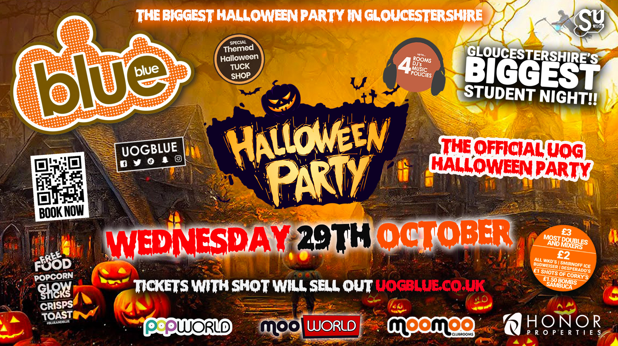 🎃🦇👻 GLOUCESTERSHIRE’S BIGGEST & OFFICIAL HALLOWEEN PARTY 2025 🧟⛓️😈 | Blue & Blue Wednesdays | Gloucestershire’s Biggest Student Night 💙
