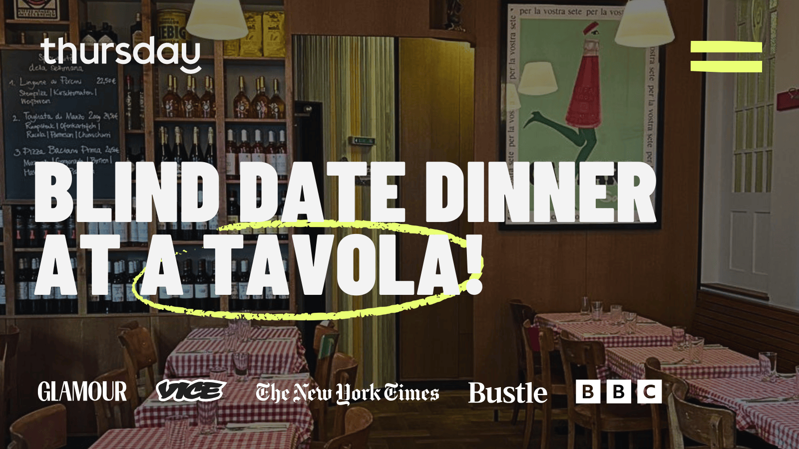 Tuesday | Blind Date Dinner @ A Tavola! (All Ages) | Frankfurt