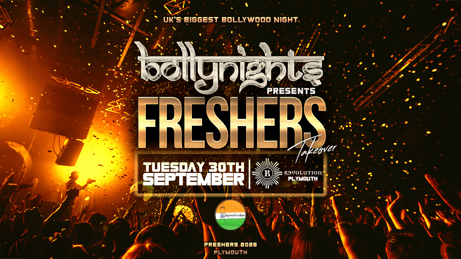 Plymouth Bollynights – Freshers Takeover | Tuesday 30th September | Revolution Plymouth
