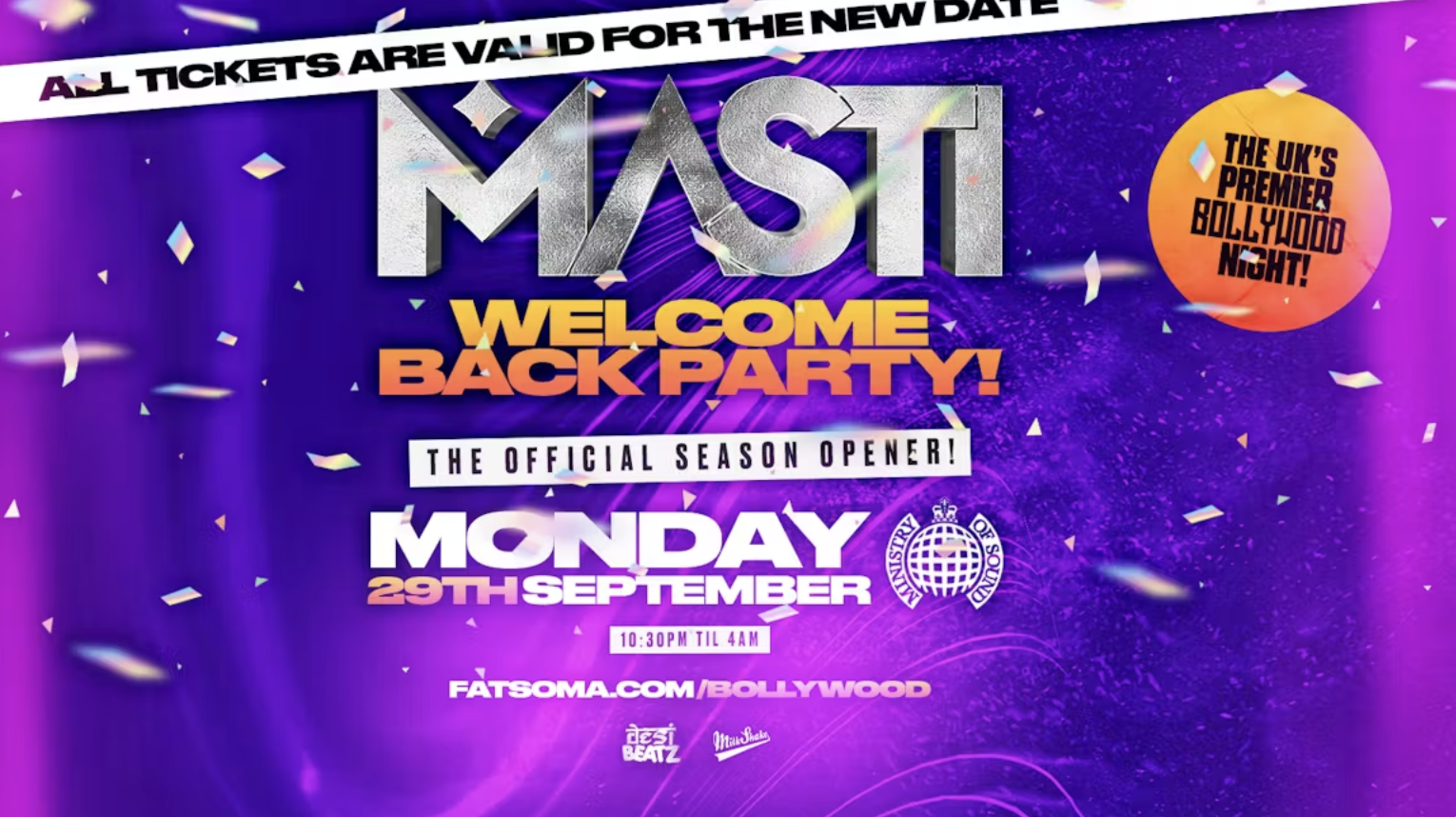 MASTI :  WELCOME BACK PARTY 💃💃💃 London’s Biggest Bollywood Party