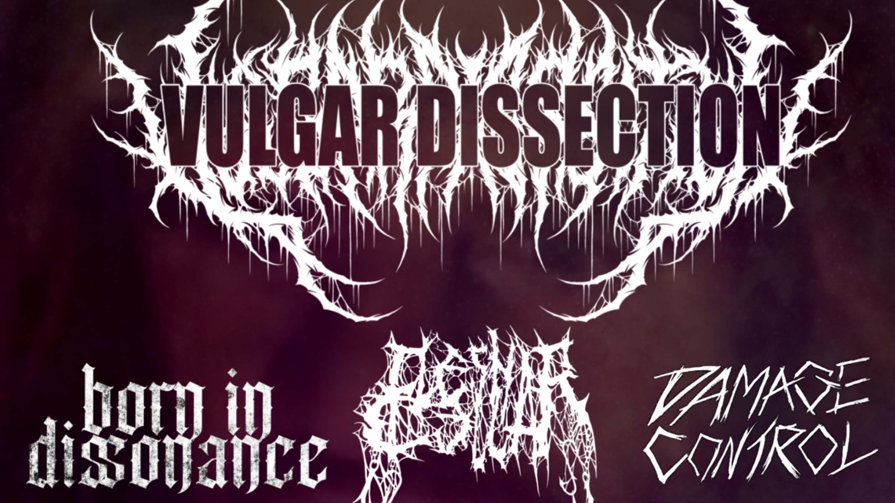 Vulgar Dissection – Born In Dissonance – Flesh Cellar – Damage Control (Eye Roll Promotions Presents…)