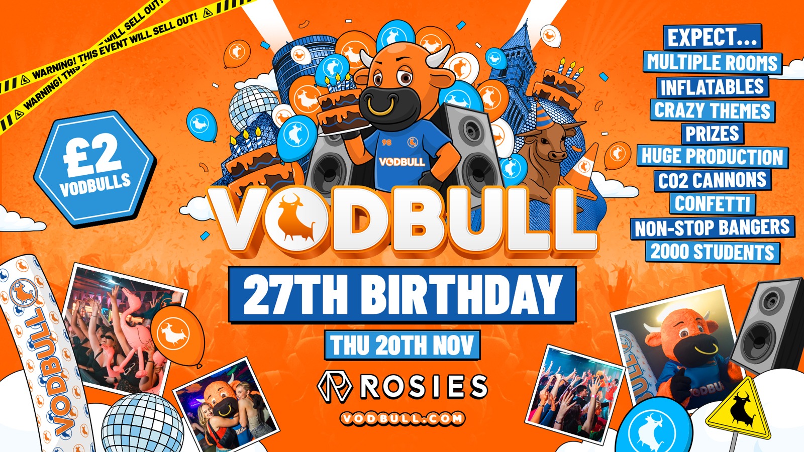 🧡 THE VODBULL BIRTHDAY⚠️[FINAL TIX!!]⚠️ at ROSIES!! 20/11