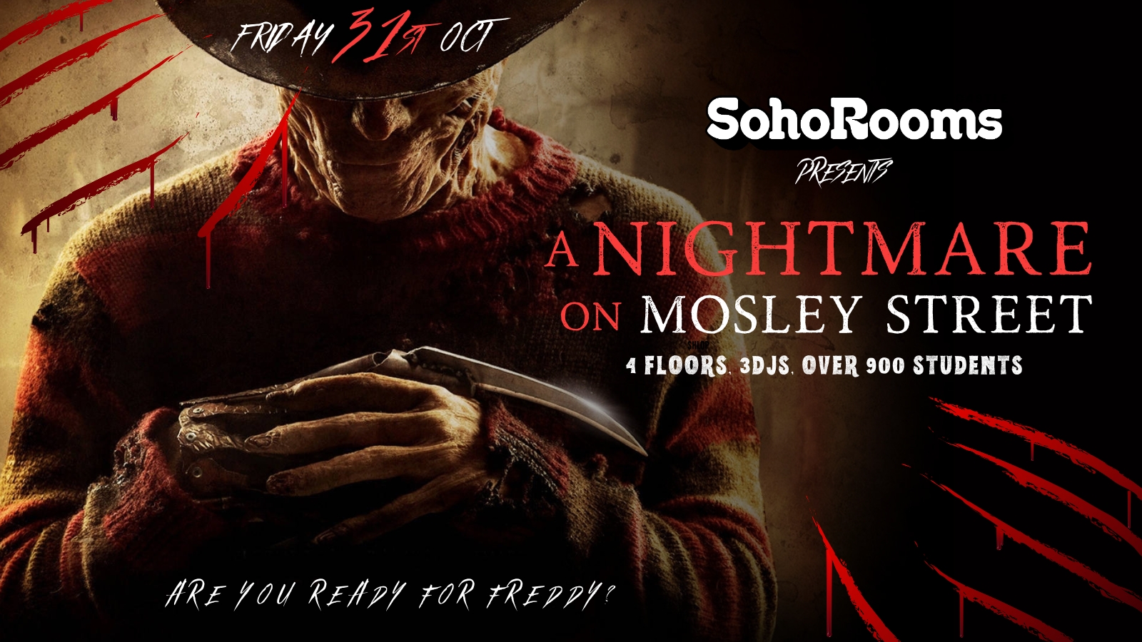 NIGHTMARE ON MOSLEY STREET🩸 SOHO ROOMS | HALLOWEEN 2025 🩸 FRIDAY 31ST OCT