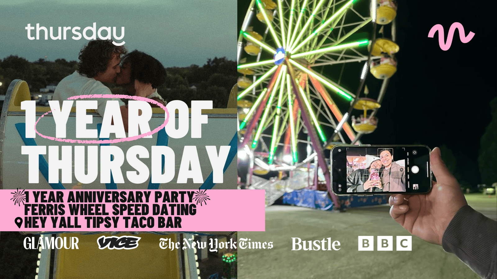THURSDAY | 1 YR ANNIVERSARY PARTY W/ FERRIS WHEEL SPEED DATING  | HEY YALL TIPSY TACO BAR | MINNEAPOLIS