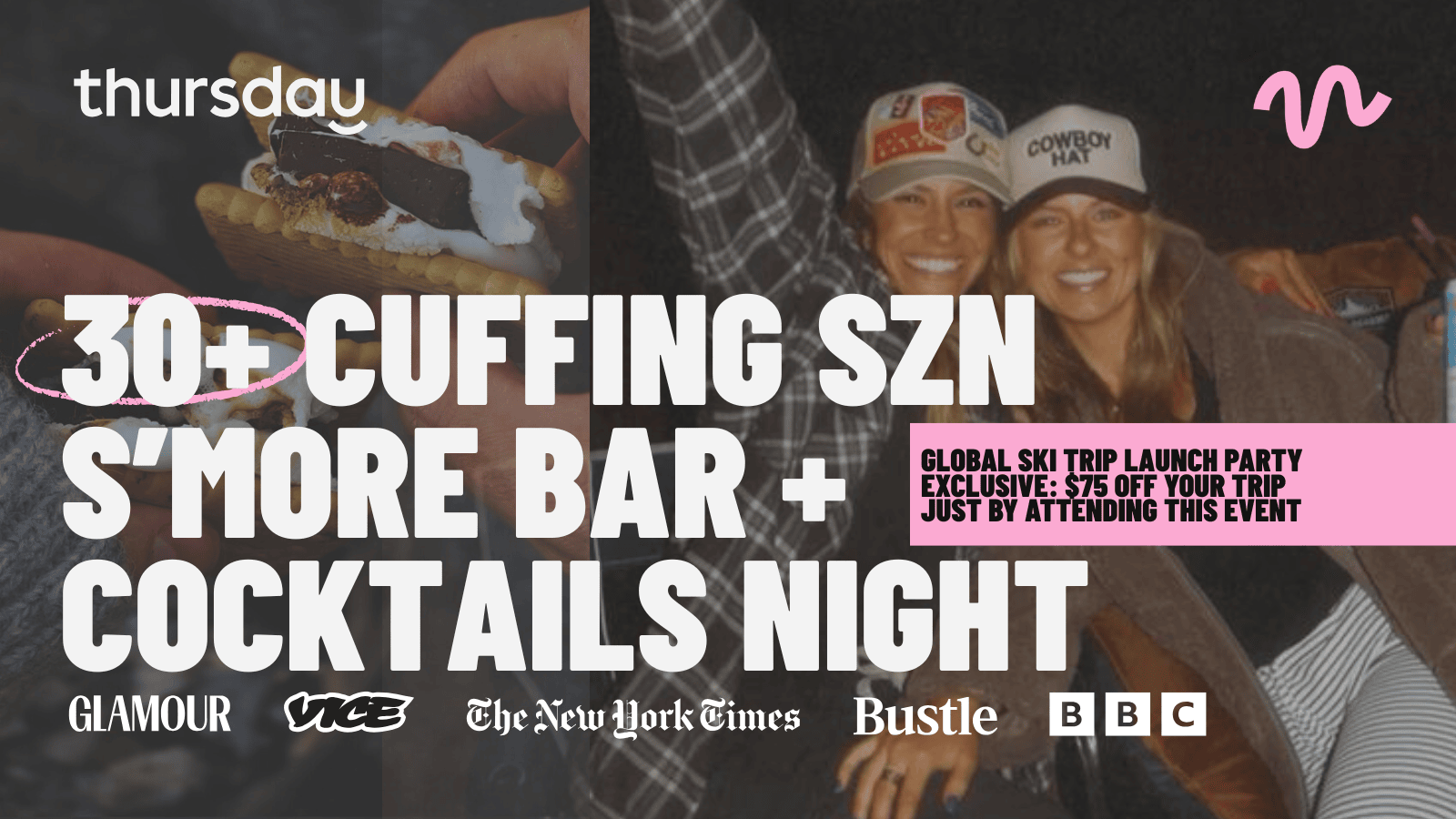 🎿 THURSDAY | AGES 30+ CUFFING SZN S’MORES & COCKTAILS NIGHT | SKI TRIP LAUNCH PARTY | COPPERWING DISTILLERY