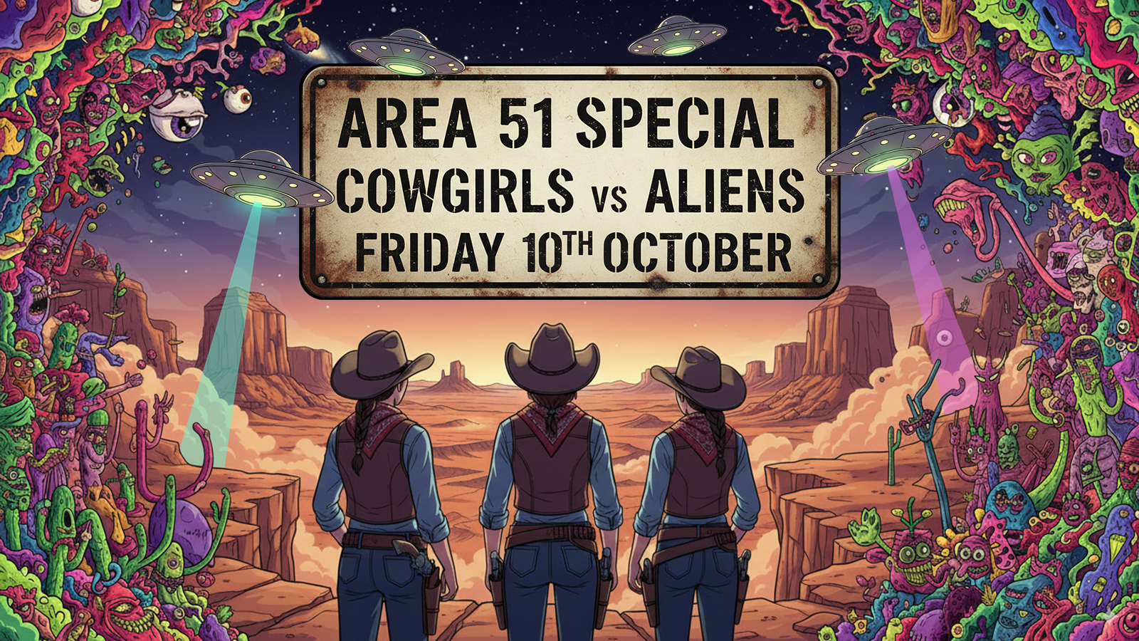 🤠 COWGIRLS vs ALIENS 👽 MED FRIDAYS  🤖GLOWROBOT SPECIAL🤖 £4 VODKA DBLS 💣 £3 WITH HEY LIVERPOOL