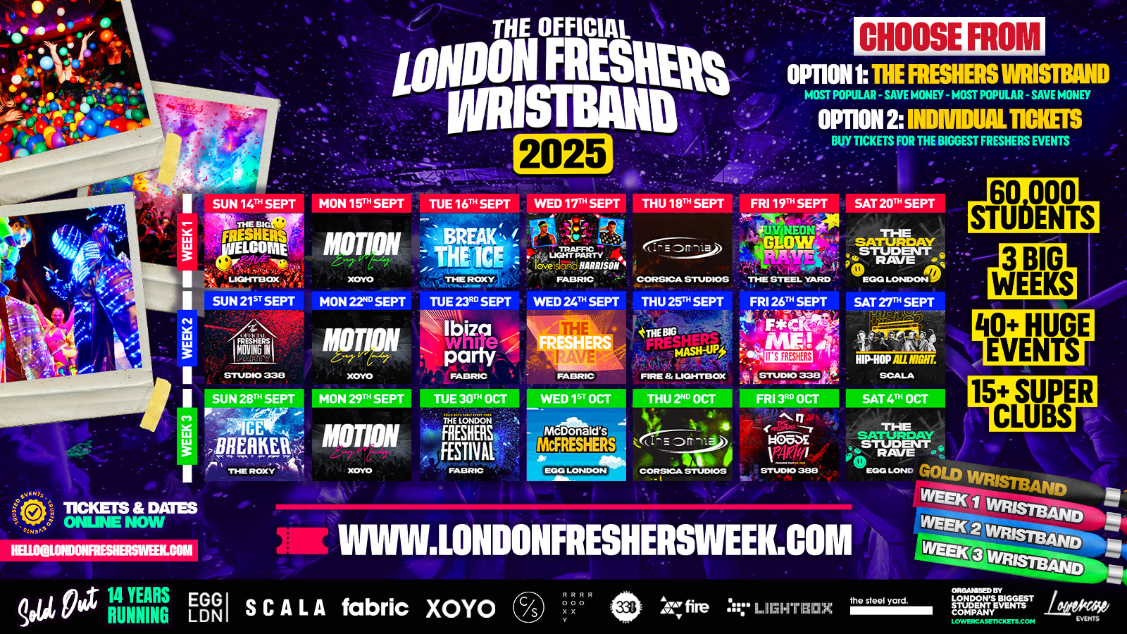 THE OFFICIAL LONDON FRESHERS WRISTBAND 2025 🔥 SOLD OUT THE LAST 14 YEARS ⚠️ ON SALE NOW ⚠️