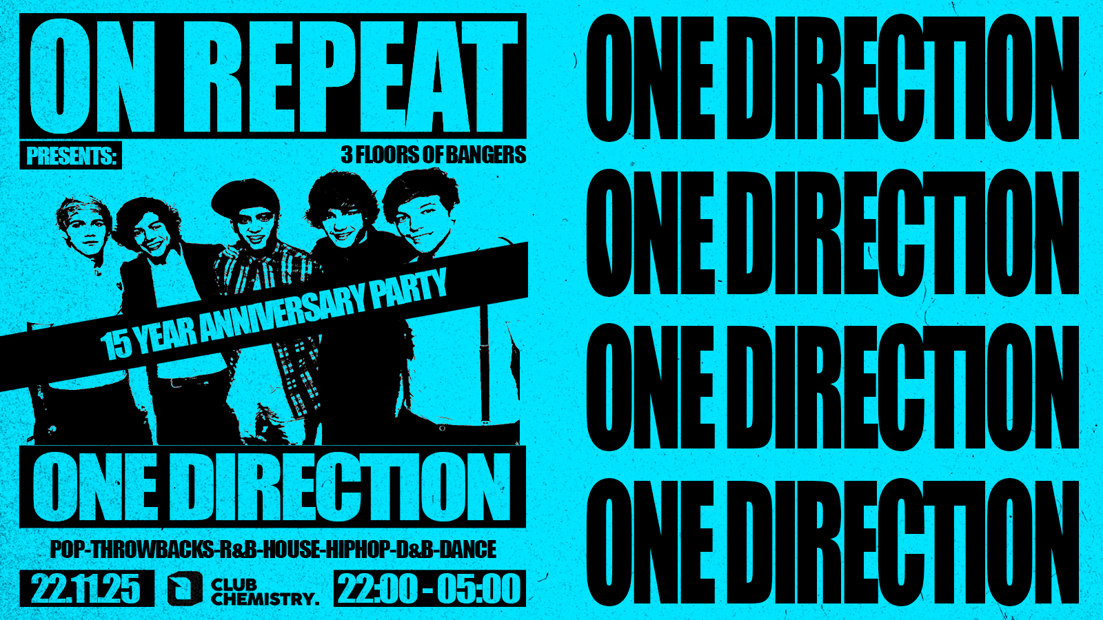 ON REPEAT ∙ ONE DIRECTION 15 YEAR ANNIVERSARY PARTY *LAST 50 ONLINE TICKETS*