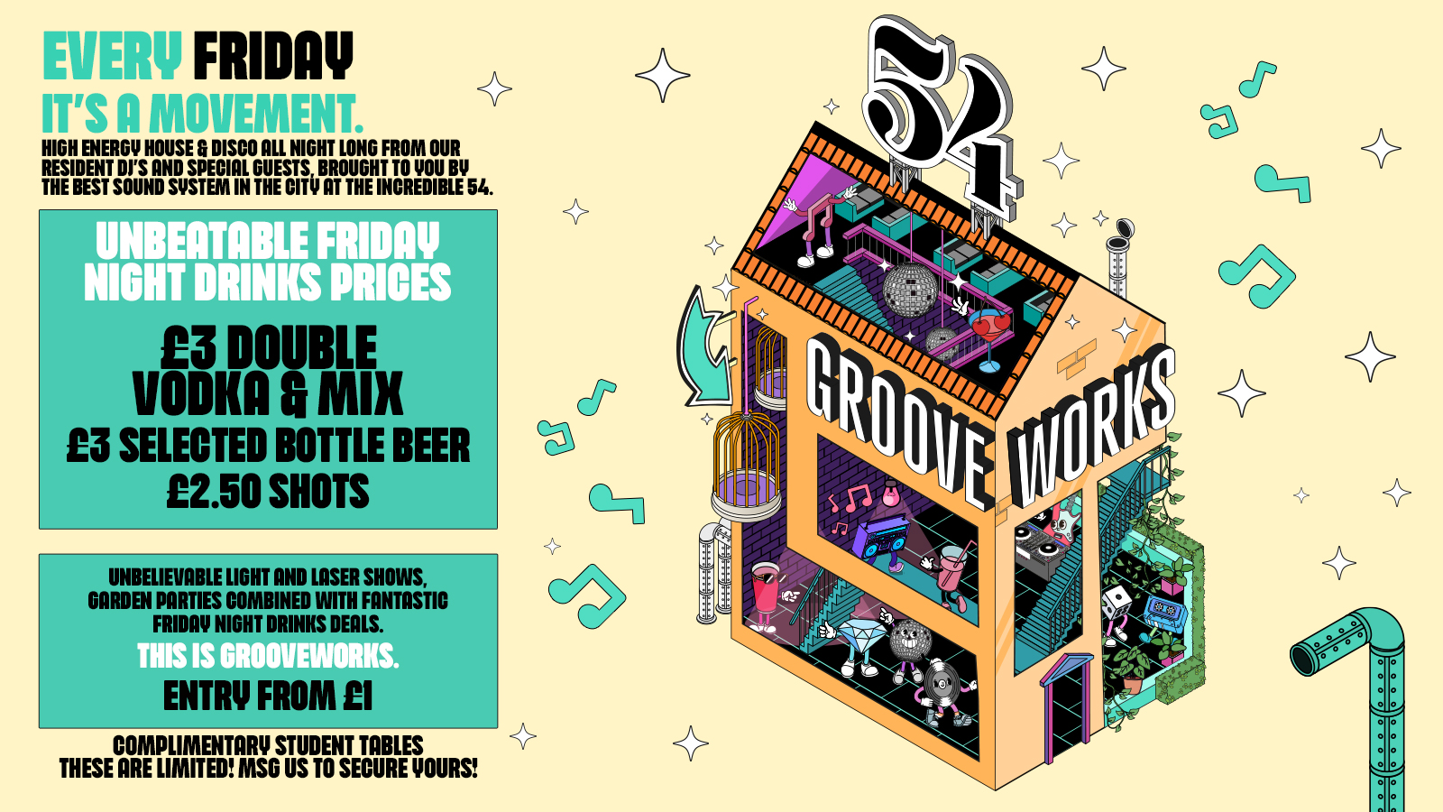 GROOVEWORKS 🪅🎶🪩  – FRIDAY NIGHTS @ 54 ‼️SOLD OUT ‼️