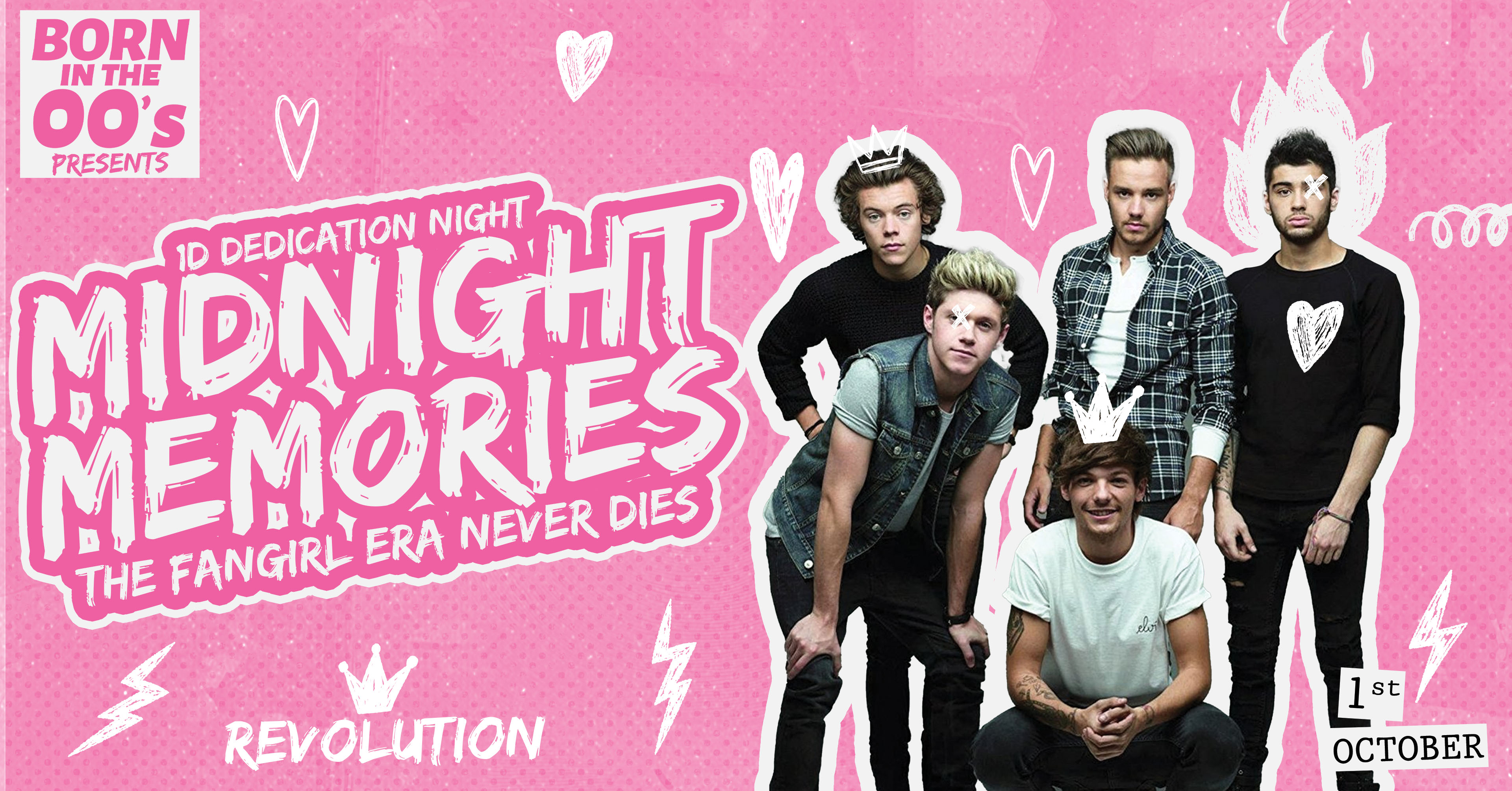 💫 💕 BORN IN THE 00s Presents… MIDNIGHT MEMORIES! ONE DIRECTION SPECIAL 💕 💫  TAKING YOU BACK TO OUR GOLDEN ERA! | WEDNESDAY 1st OCTOBER @ REVOLUTION