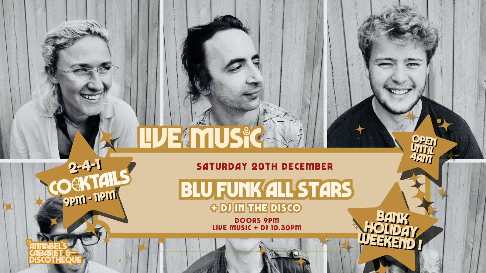 Live Music: BLU FUNK ALL STARS // Annabel’s Cabaret & Discotheque