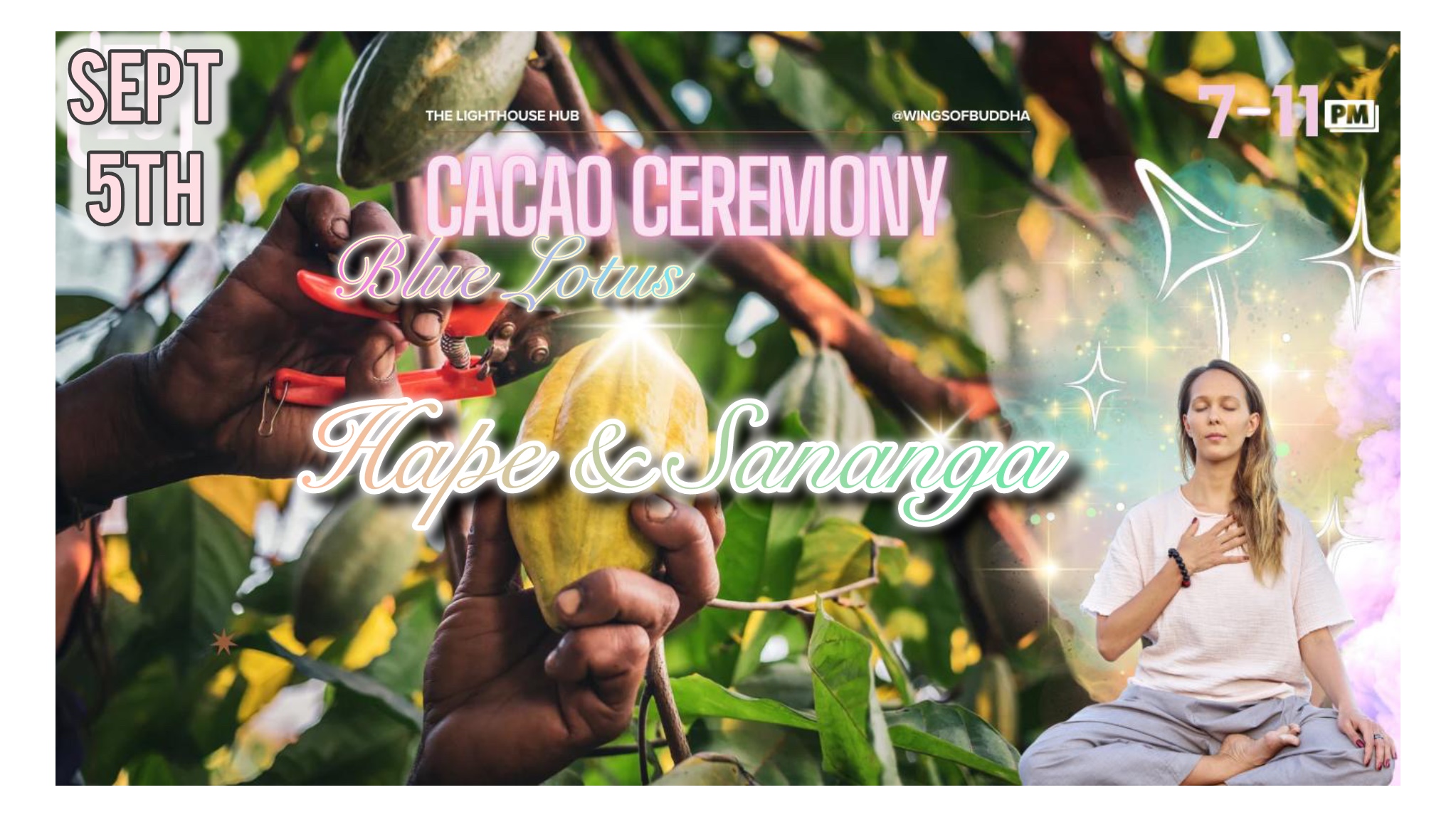 Sacred Blue Lotus Cacao 🌸  Ceremony (Friday 5th Sept) @ The Lighthouse Hub