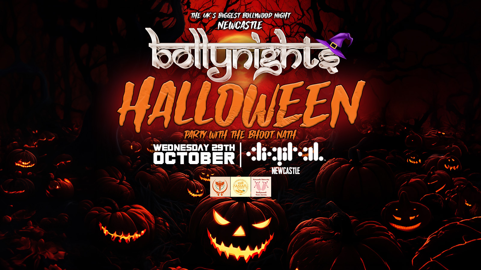 Bollynights Newcastle – Halloween Special | Wednesday 29th October | Digital