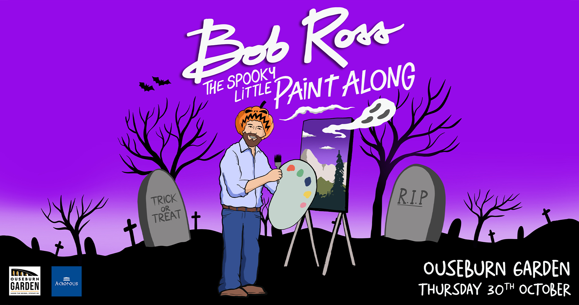 The Spooky Little Paint Along with Bob Ross