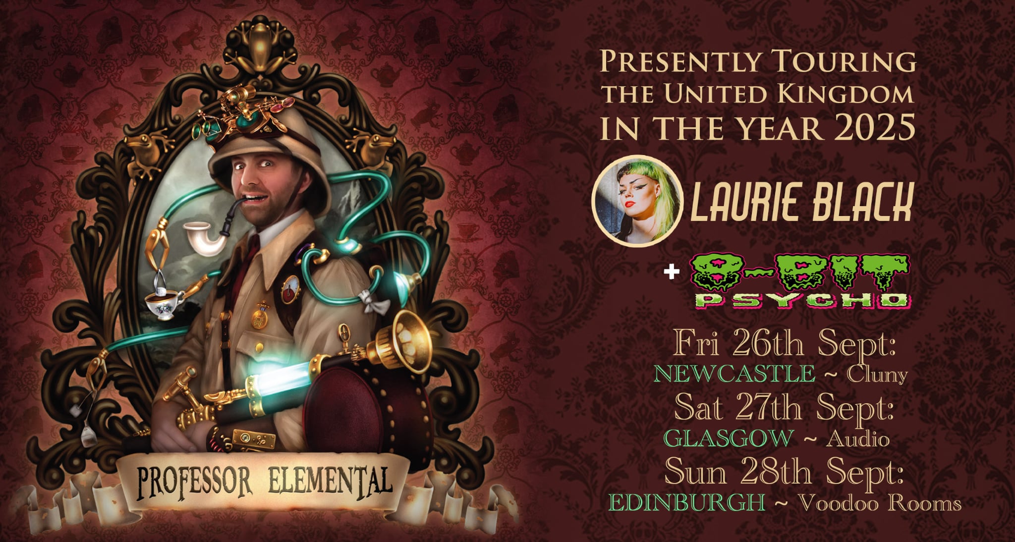 PROFESSOR ELEMENTAL + Laurie Black & 8-Bit Psycho | Newcastle