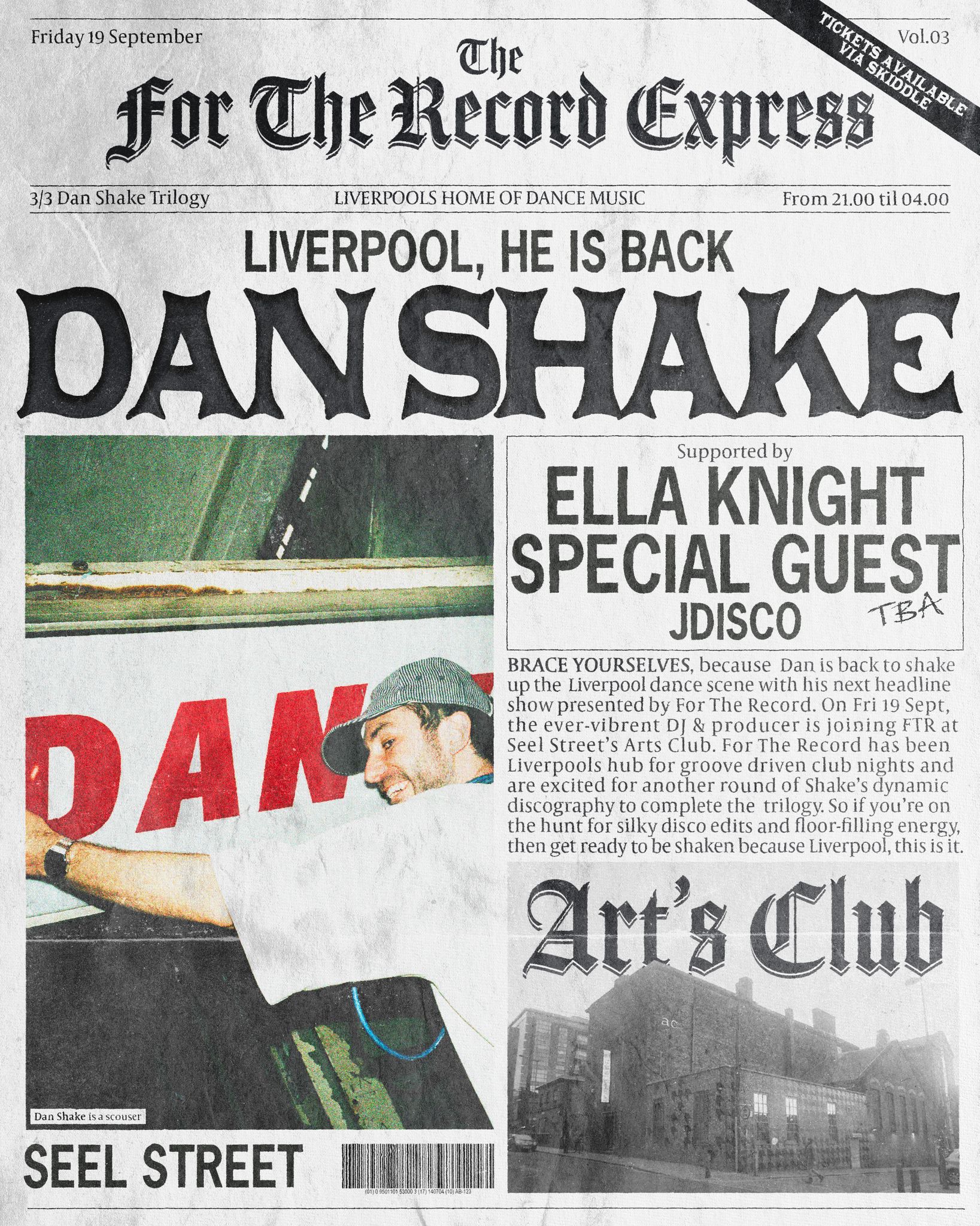 For The Record Presents: Dan Shake, Ella Knight + Special Guest