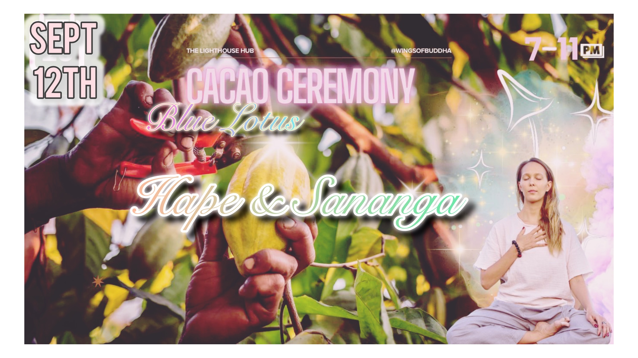 Sacred Blue Lotus Cacao 🌸  Ceremony (Friday 12th Sept) @ The Lighthouse Hub