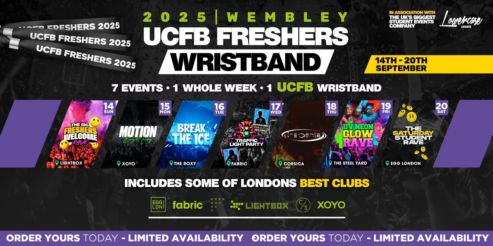 THE 2025 UCFB WEMBLEY FRESHERS WRISTBAND! 🎉