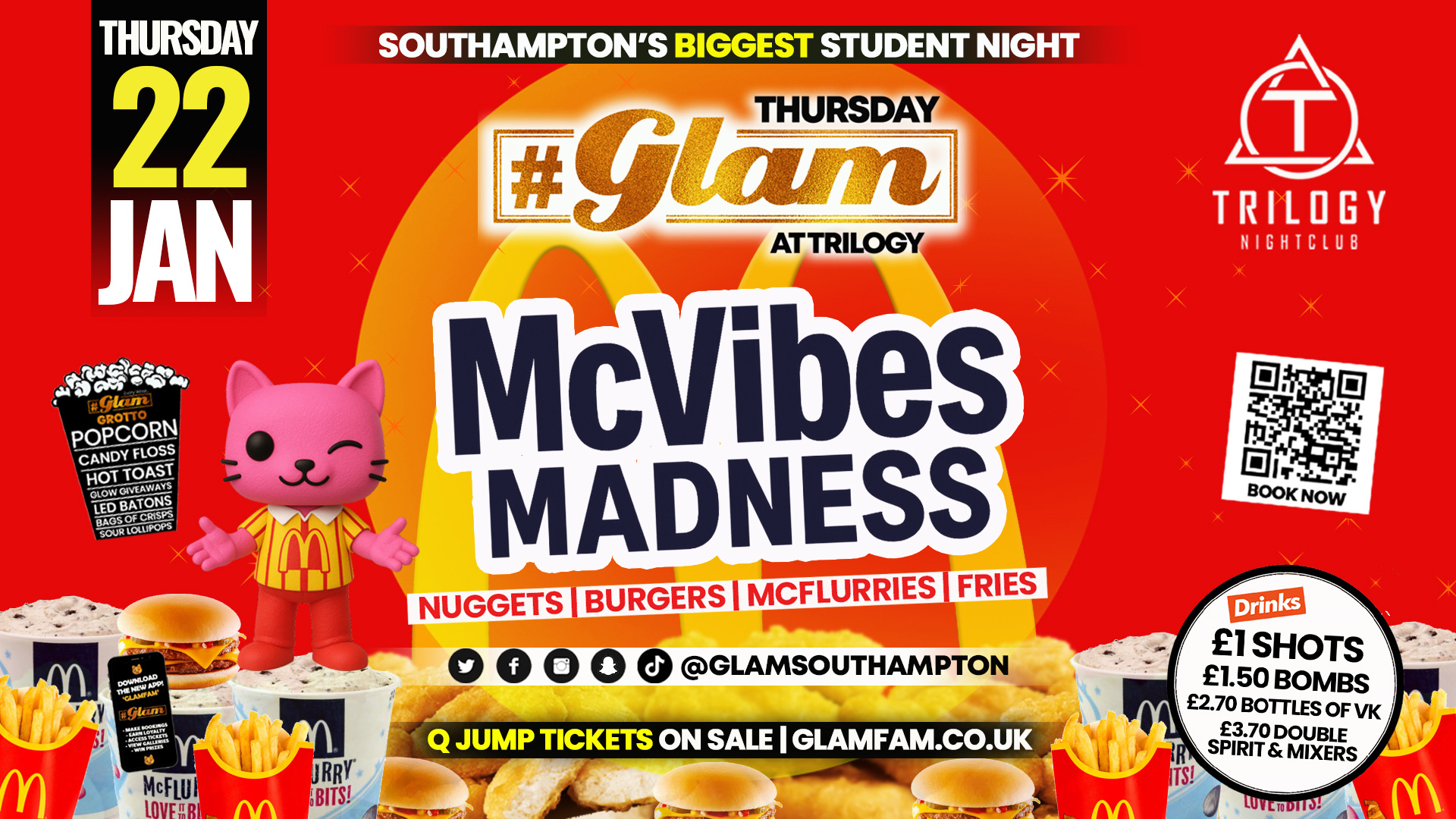 Glam Thursdays | 😋 McVibes Madness!! 😋 Southampton’s Best Student Night 😻 £1 Shots All Night!